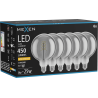 Mexen Vintis 6x Filamento spiralės LED lemputė E27, G125, 8W, Šilta - 2200K, 450 lm, dūminė - L168-E27-0822-70x06