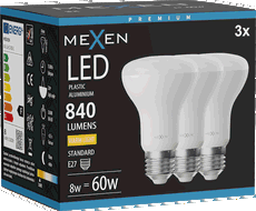 Mexen Nova 3x LED lemputė E27, R63, 8W, Šilta - 3000K, 840 lm - L104-E27-0830-01x03