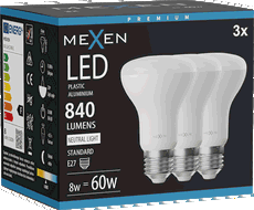 Mexen Nova 3x LED lemputė E27, R63, 8W, Neutrali - 4000K, 840 lm - L104-E27-0840-01x03