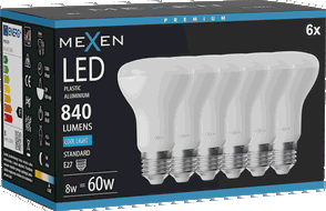 Mexen Nova 6x LED lemputė E27, R63, 8W, Šalta - 6500K, 840 lm - L104-E27-0865-01x06