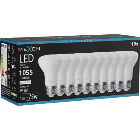 Mexen Nova 10x LED lemputė E27, R63, 10W, Neutralus - 4000K, 1055 lm - L104-E27-1040-01x10