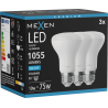Mexen Nova 3x LED lemputė E27, R63, 10W, Šalta - 6500K, 1055 lm - L104-E27-1065-01x03