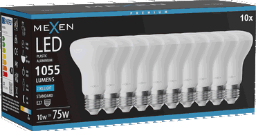 Mexen Nova 10x LED Lemputė E27, R63, 10W, Šalta - 6500K, 1055 lm - L104-E27-1065-01x10
