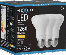 Mexen Nova 3x LED lemputė E27, R63, 12W, Šilta - 3000K, 1260 lm - L104-E27-1230-01x03