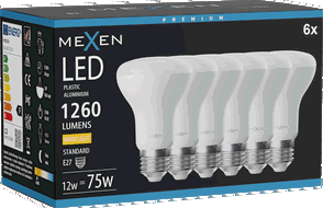 Mexen Nova 6x LED lemputė E27, R63, 12W, Šilta - 3000K, 1260 lm - L104-E27-1230-01x06