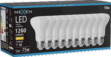 Mexen Nova 10x LED lemputė E27, R63, 12W, Šilta - 3000K, 1260 lm - L104-E27-1230-01x10