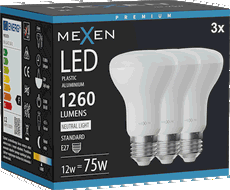 Mexen Nova 3x LED lemputė E27, R63, 12W, Neutrali - 4000K, 1260 lm - L104-E27-1240-01x03