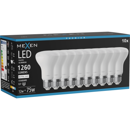 Mexen Nova 10x LED lemputė E27, R63, 12W, Neutrali - 4000K, 1260 lm - L104-E27-1240-01x10