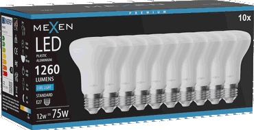 Mexen Nova 10x LED lemputė E27, R63, 12W, šaltai balta - 6500K, 1260 lm - L104-E27-1265-01x10