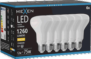 Mexen Nova 6x LED lemputė E27, R80, 12W, Šilta - 3000K, 1260 lm - L105-E27-1230-01x06