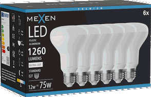 Mexen Nova 6x LED lemputė E27, R80, 12W, Neutrali - 4000K, 1260 lm - L105-E27-1240-01x06