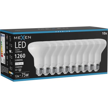 Mexen Nova 10x LED lemputė E27, R80, 12W, Neutrali - 4000K, 1260 lm - L105-E27-1240-01x10