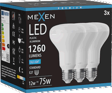 Mexen Nova 3x LED lemputė E27, R80, 12W, Šalta - 6500K, 1260 lm - L105-E27-1265-01x03