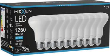 Mexen Nova 10x LED lemputė E27, R80, 12W, Šalta - 6500K, 1260 lm - L105-E27-1265-01x10