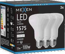Mexen Nova 3x LED lemputė E27, R80, 15W, Neutrali - 4000K, 1575 lm - L105-E27-1540-01x03