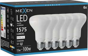 Mexen Nova 6x LED lemputė E27, R80, 15W, Neutralus - 4000K, 1575 lm - L105-E27-1540-01x06