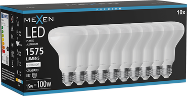 Mexen Nova 10x LED lemputė E27, R80, 15W, Neutrali - 4000K, 1575 lm - L105-E27-1540-01x10