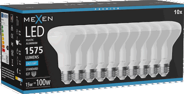 Mexen Nova 10x LED lemputė E27, R80, 15W, Šalta - 6500K, 1575 lm - L105-E27-1565-01x10