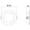 Mexen LDRR LED įleidžiama lubų plokštė, skersmuo 12 cm, 6W, Neutrali - 4000K, 600 lm, balta - L210-012-0640-20