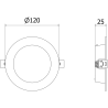 Mexen LDRR Įleidžiamas LED lubinis šviestuvas, 12 cm, 6W, Šaltai balta - 6500K, 600 lm, baltas - L210-012-0665-20