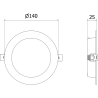 Mexen LDRR lubos šviestuvas LED įleidžiamas fi 14 cm, 9W, šaltas - 6500K, 990 lm, baltas - L210-014-0965-20