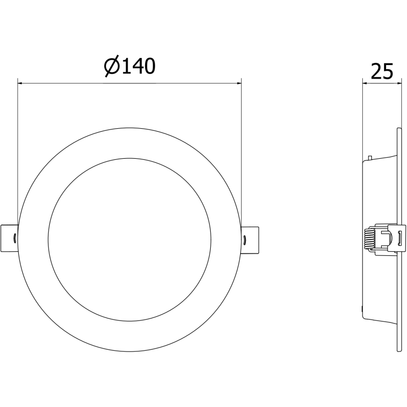 Mexen LDRR lubų skydas įleidžiamas LED sufiutas fi 14 cm, 9W, Šaltas - 6500K, 720 lm, juodas - L210-014-0965-70