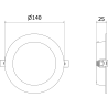 Mexen LDRR lubų skydas įleidžiamas LED sufiutas fi 14 cm, 9W, Šaltas - 6500K, 720 lm, juodas - L210-014-0965-70