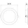 Mexen LDRR lubose lubų LED panelė, įleidžiama, fi 17 cm, 12W, Šalta - 6500K, 960 lm, juoda - L210-017-1265-70