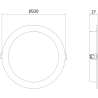 Mexen LDRR įleidžiamas LED lubų šviestuvas DOWNLIGHT, Ø 22 cm, 18W, Neutrali 4000K, 1980 lm, baltas - L210-022-1840-20