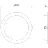 Mexen LDRR įleidžiama LED lubų panelė downlight, 22 cm, 18W, šaltai balta - 6500K, 1980 lm, balta - L210-022-1865-20