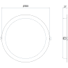Mexen LDRR lubų skydelis įleidžiamas LED, skersmuo 30 cm, 24W, Neutralus - 4000K, 1920 lm, juodas - L210-030-2440-70