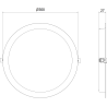 Mexen LDRR įleidžiamas LED lubinis panelis, 30 cm, 24W, Šalta - 6500K, 1920 lm, juodas - L210-030-2465-70