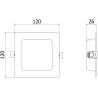 Mexen LDRR LED įleidžiamas lubų panelis downlight 12 x 12 cm, 6W, Šalta - 6500K, 600 lm, baltas - L211-012-0665-20