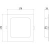 Mexen LDRR Įleidžiamas LED lubinis panelis 17 x 17 cm, 12W, Neutrali - 4000K, 1320 lm, balta - L211-017-1240-20