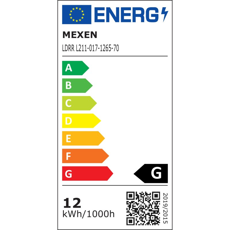 Mexen LDRR lubų skydelis LED įleistas 17 x 17 cm, 12W, Šalta - 6500K, 780 lm, juodas - L211-017-1265-70