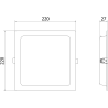 Mexen LDRR lubinė LED įleidžiama panelė downlight 22 x 22 cm, 18W, Neutrali - 4000K, 1350 lm, juoda - L211-022-1840-70