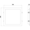 Mexen LDRR lubų šviestuvas LED įleidžiamas 30 x 30 cm, 24W, Neutralus - 4000K, 2640 lm, balta - L211-030-2440-20