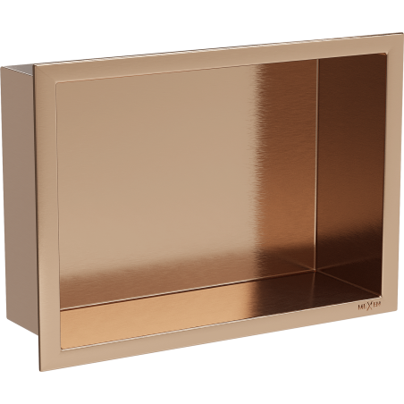 Mexen X-Wall-R įdubusi lentyna su flanšu 30 x 20 cm, šlifuotas varis - 19C0302010
