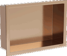 Mexen X-Wall-R įdubusi lentyna su flanšu 30 x 20 cm, šlifuotas varis - 19C0302010