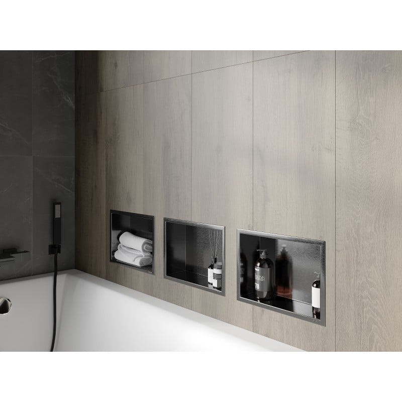 Mexen X-Wall-R nišinė lentynėlė su atvartu 30 x 20 cm, Gun grey šlifuota - 19E0302010