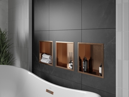 Mexen X-Wall-R nišos lentyna su apykakle 30 x 30 cm, šlifuotas varis - 19C0303010