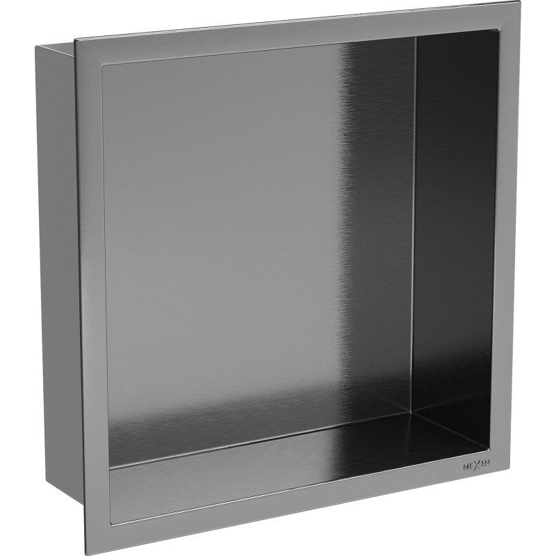 Mexen X-Wall-R nišinė lentyna su apvadu 30 x 30 cm, šlifuota pilka spalva - 19E0303010