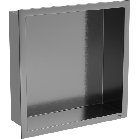 Mexen X-Wall-R nišinė lentyna su flanšu 30 x 30 cm, šlifuota ginklų pilkumo spalva - 19E0303010