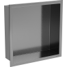 Mexen X-Wall-R nišinė lentyna su flanšu 30 x 30 cm, šlifuota ginklų pilkumo spalva - 19E0303010