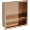 Mexen X-Wall-R nišinė lentyna su apvadais ir lentyna 30 x 30 cm, šlifuotas varis - 19C0303010S