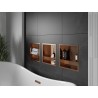 Mexen X-Wall-R nišinė lentyna su apvadais ir lentyna 30 x 30 cm, šlifuotas varis - 19C0303010S