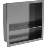 Mexen X-Wall-R nišinė lentyna su apvadu ir lentynėle 30 x 30 cm, gun grey šlifuota - 19E0303010S
