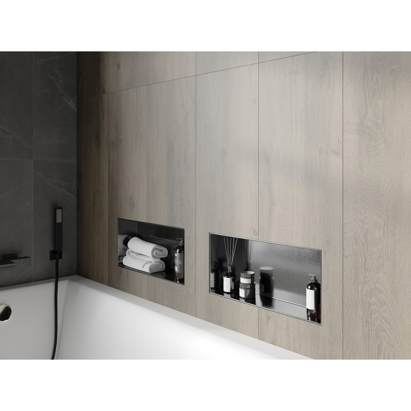 Mexen X-Wall-NR nišinė lentyna be apvado 45 x 20 cm, šlifuota pistoletinė pilka - 19E1452010