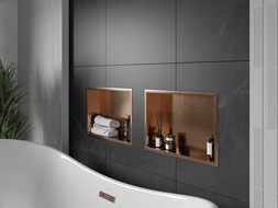 Mexen X-Wall-R nišinė lentyna su apvadu 45 x 30 cm, šukuota varis - 19C0453010