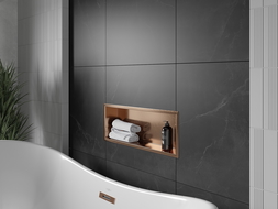 Mexen X-Wall-R nišinė lentyna su apykakle 60 x 20 cm, šlifuotas varis - 19C0602010